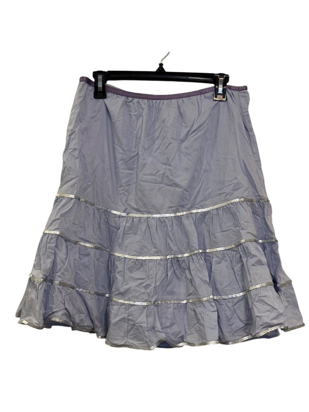 The Limited Lavender size 12 Ruffle Skirt With Silver Sequin Trim Womens